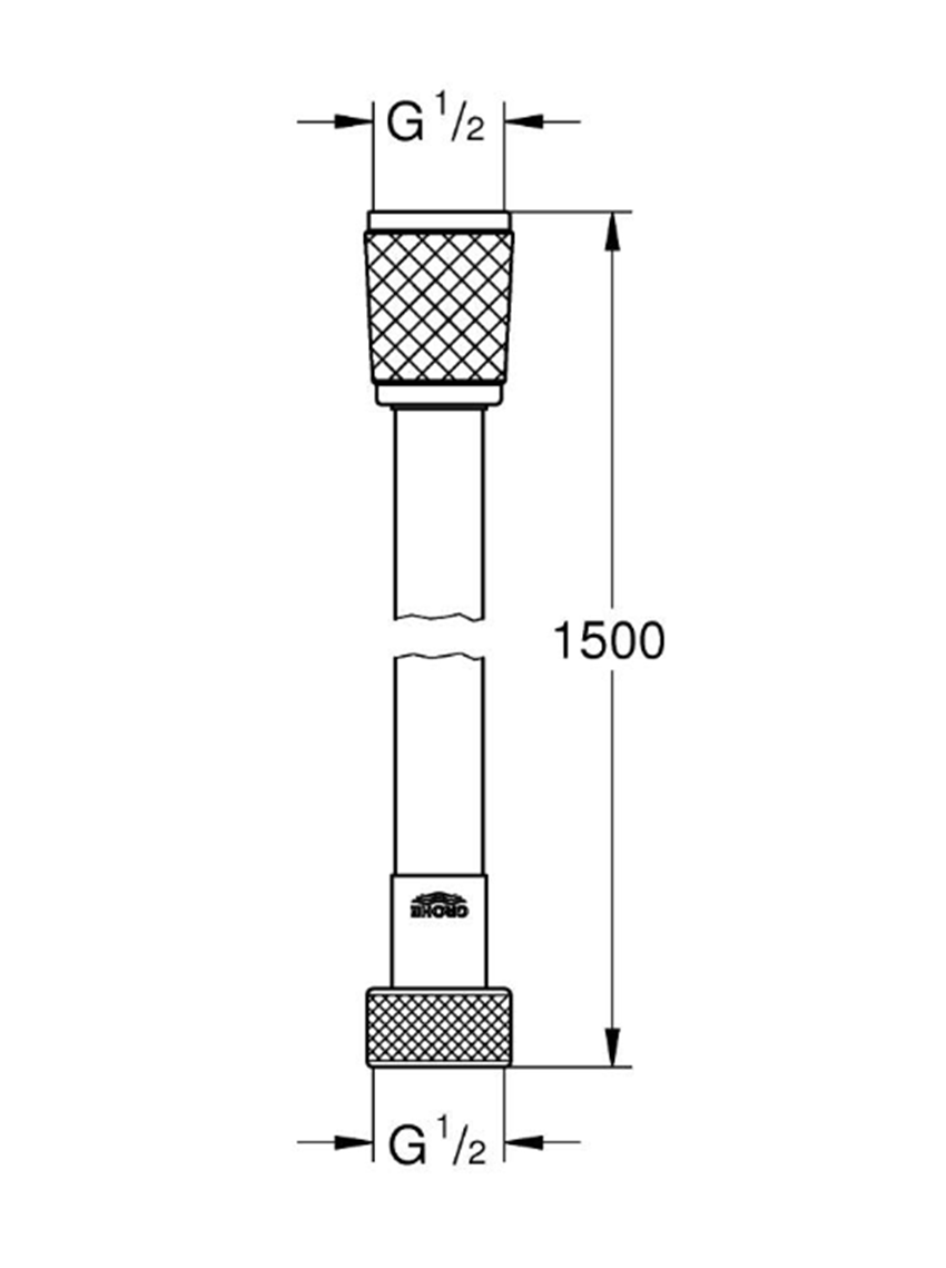Wąż prysznicowy Grohe Relexaflex 28151L02 rys techniczny