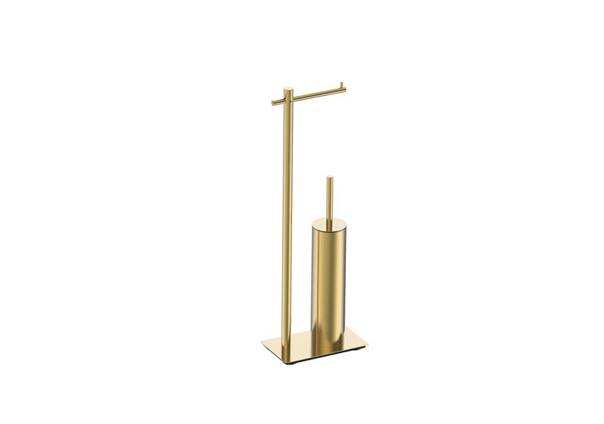 Stojak na papier toaletowy ze szczotką WC brushed gold IÖ Luvia