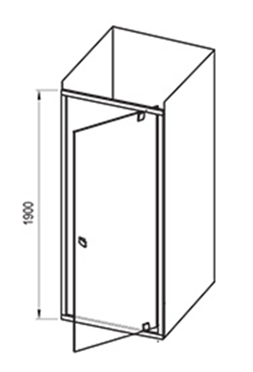 Drzwi prysznicowe Ravak Pivot PDOP1-90 03G70101Z1 rys techniczny