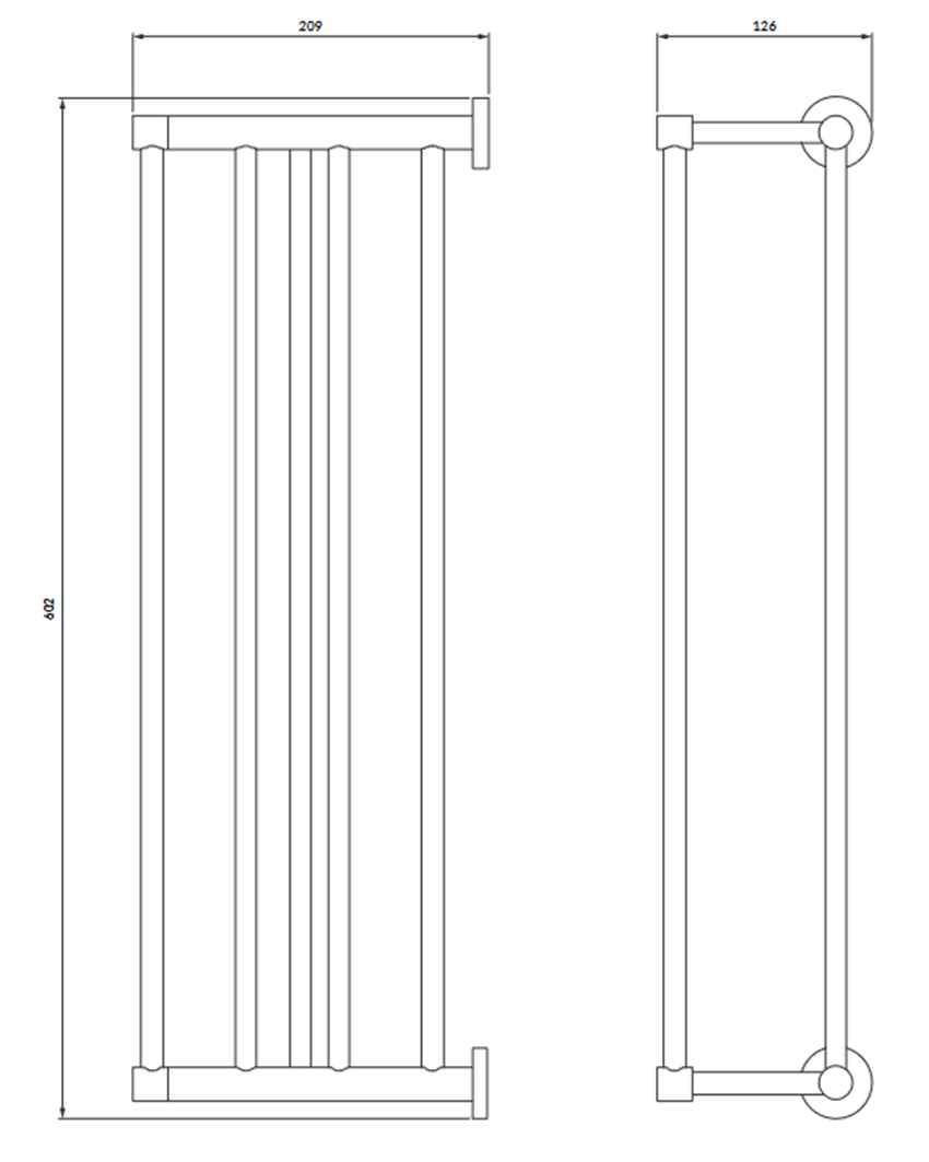Półka na ręczniki 60 cm chrom połysk Omnires Modern Project rysunek
