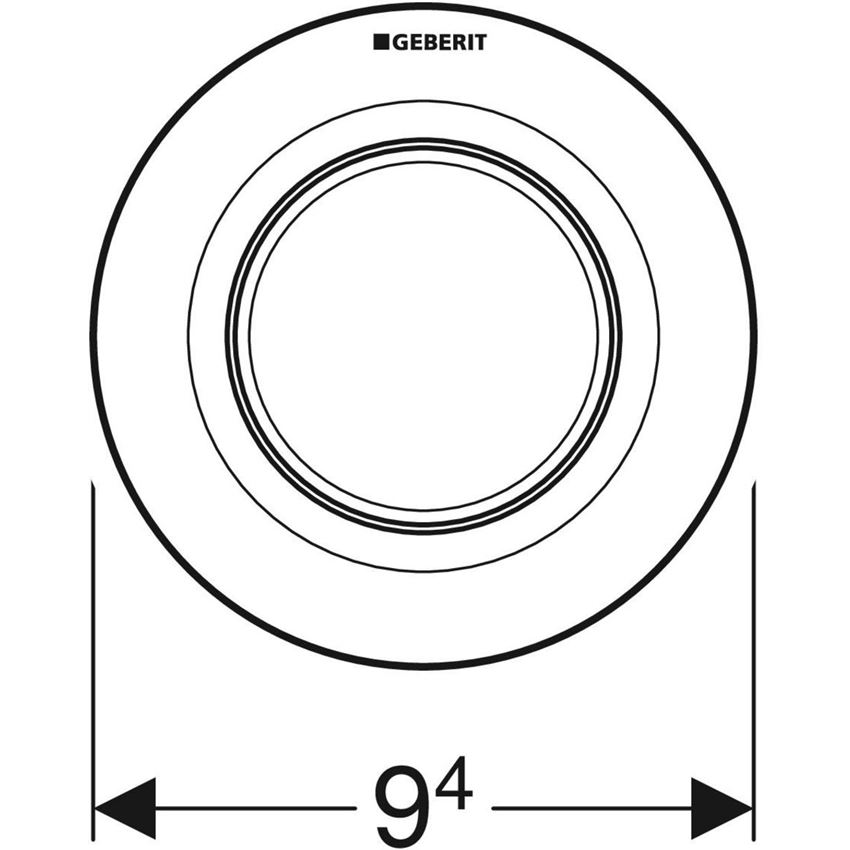 Przycisk spłukujący pneumatyczny Geberit Typ 01 rysunek