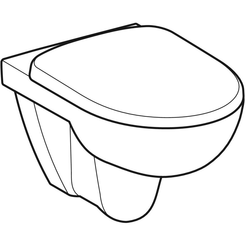 Miska WC wisząca z deską biała Geberit Selnova rysunek