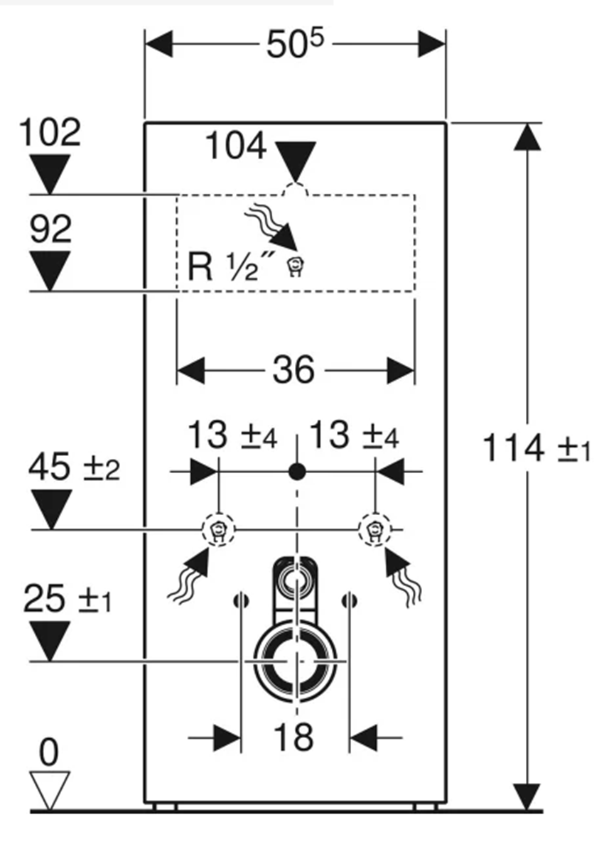 Moduł Geberit Monolith 131.031.JK.5 rys techniczny