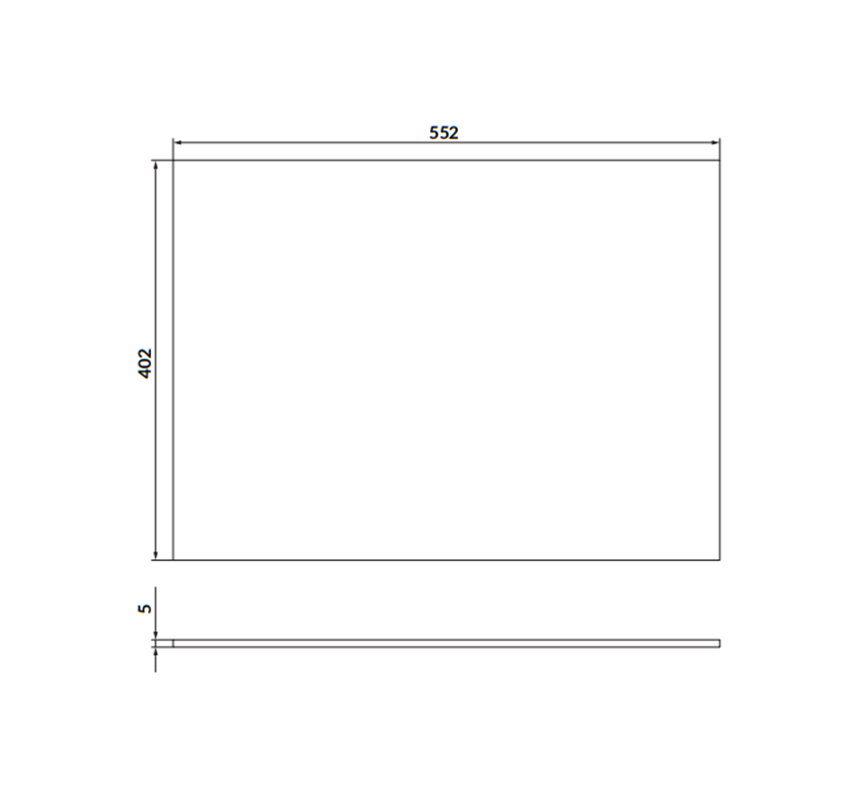 Półka do konsoli 60 cm przydymione szkło Cersanit Zen rysunek