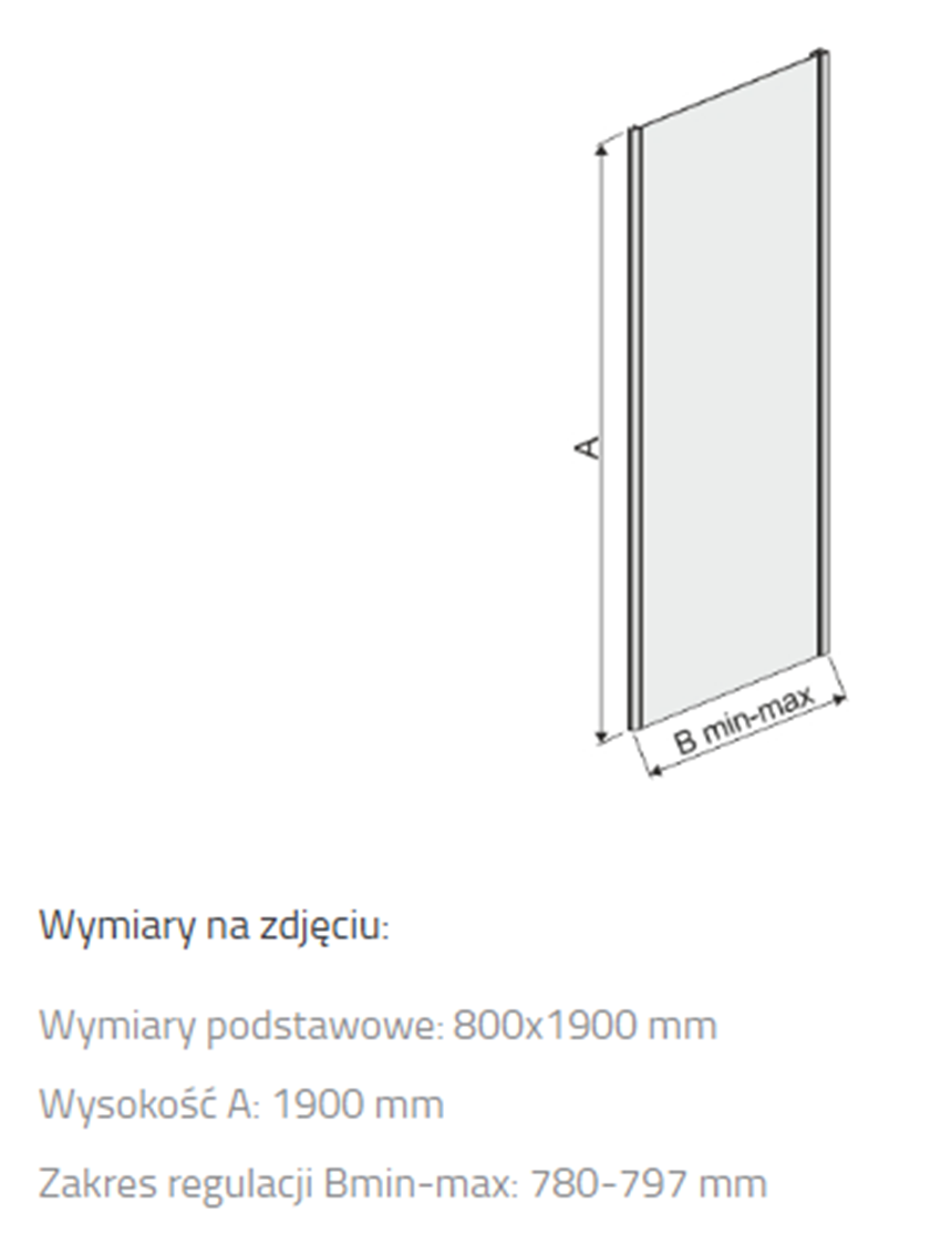 Ścianka dodatkowa Sanplast TX 600-271-1310-01-231 rys techniczny