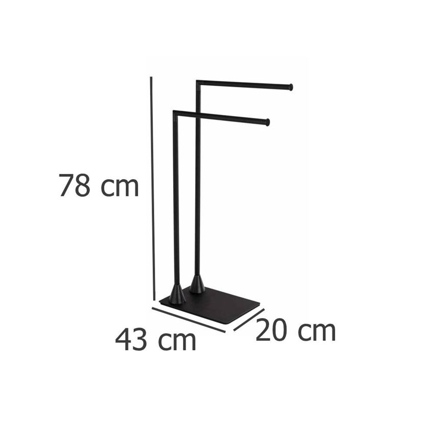 Wieszak na ręczniki czarny mat Wenko Hella rysunek