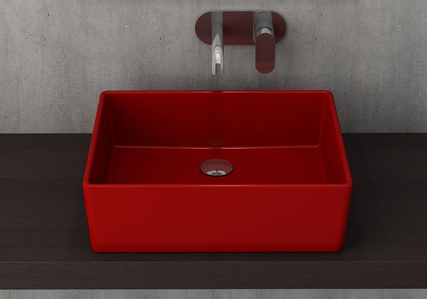 Umywalka nablatowa 50 cm Glossy Red Bocchi Milano
