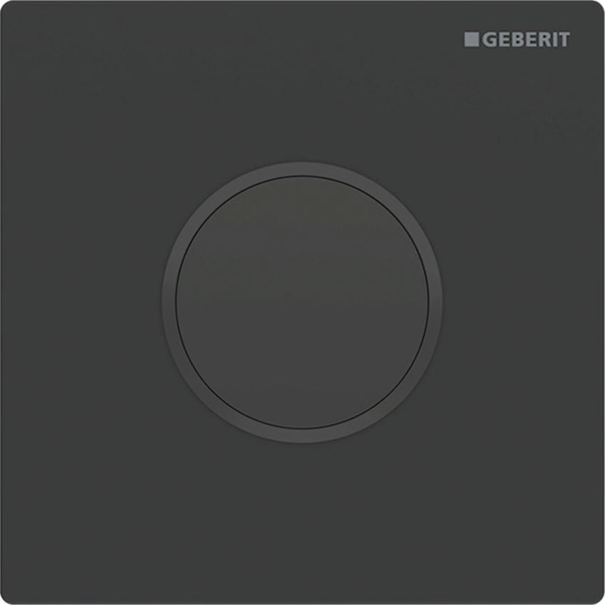 Zawór spłukujący do pisuarów z elektronicznym uruchamianiem spłukiwania zasilanie bateryjne płyta czarny mat Geberit Typ 10