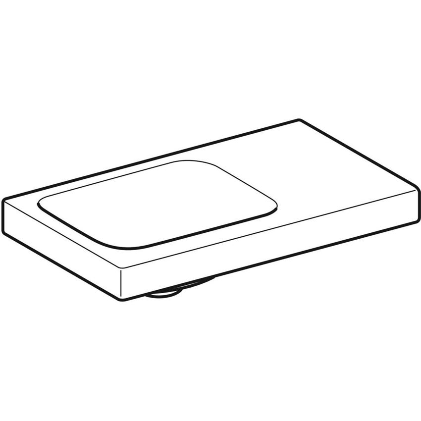Umywalka ścienna kompaktowa bez otworu na baterię bez przelewu 53 cm Geberit iCon Light rysunek