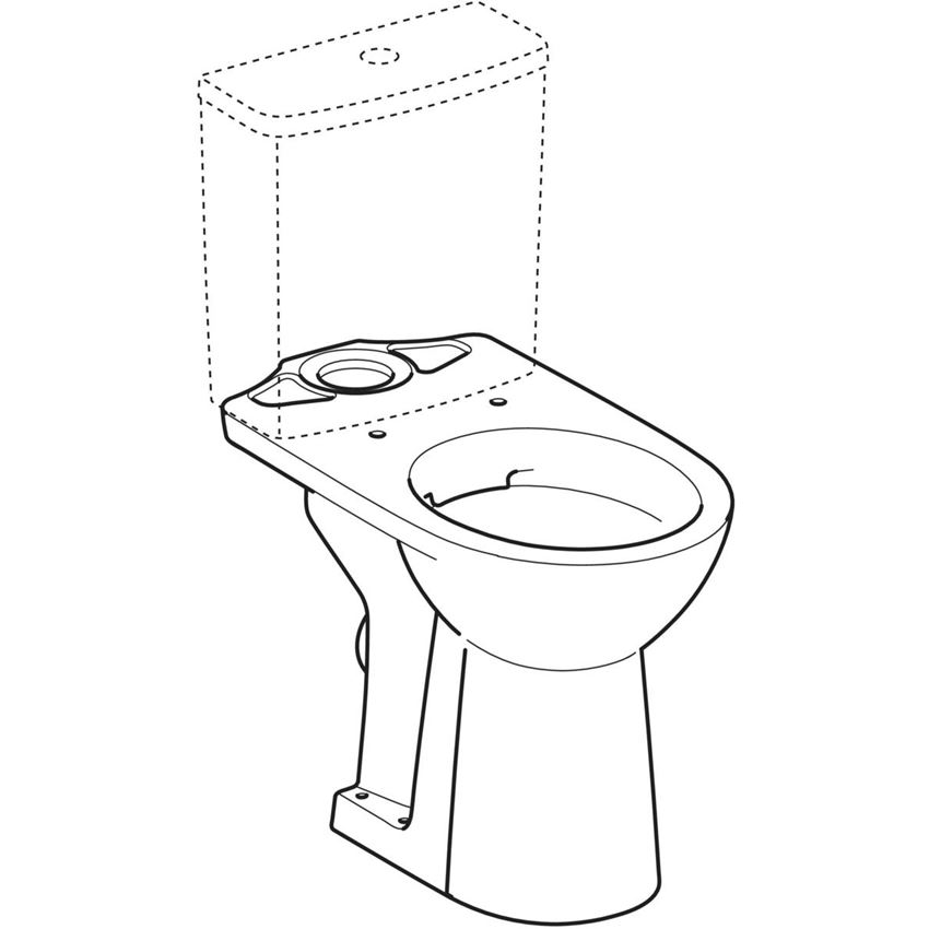 Miska WC stojąca podwyższona Rimfree Geberit Selnova Comfort rysunek