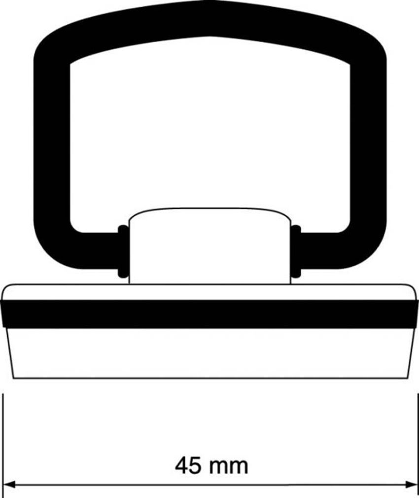 Korek chromowy 45 mm z uchwytem McAlpine rysunek techniczny