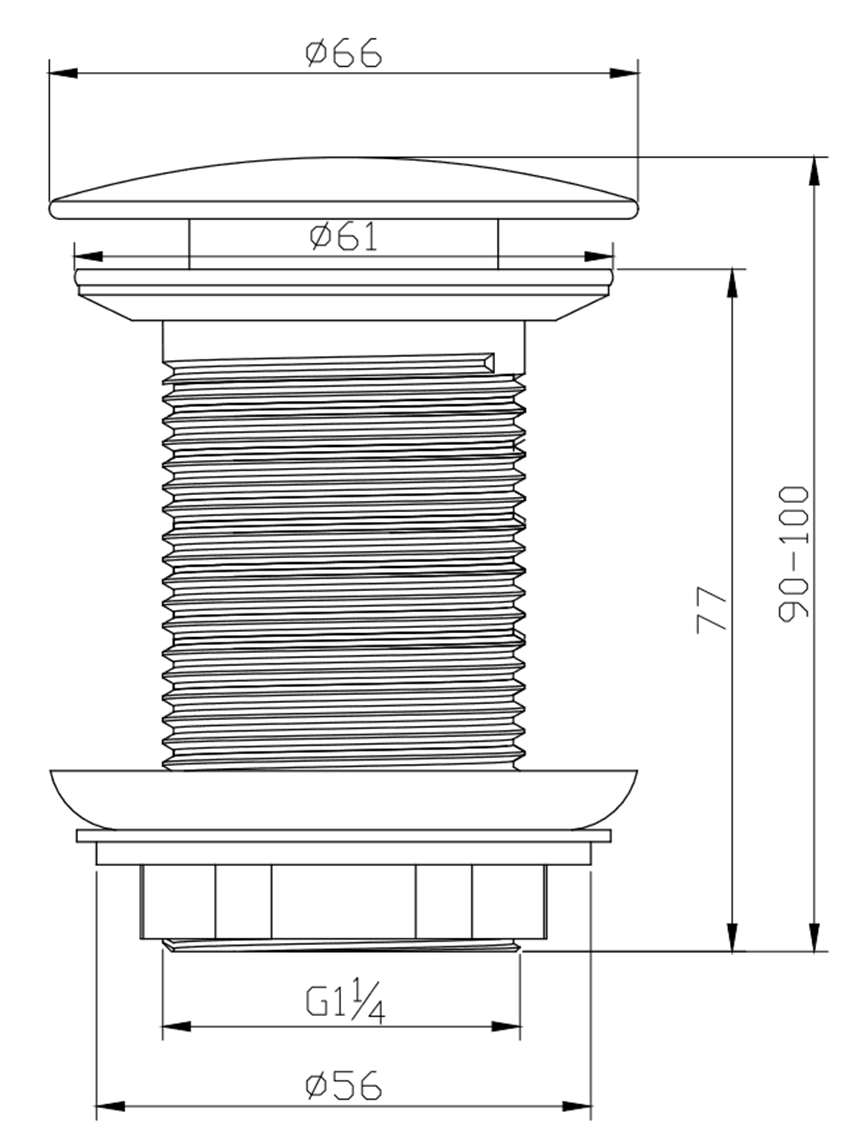 Bateria umywalkowa stojąca wysoka korek klik-klak czarna IÖ Ronne rysunek