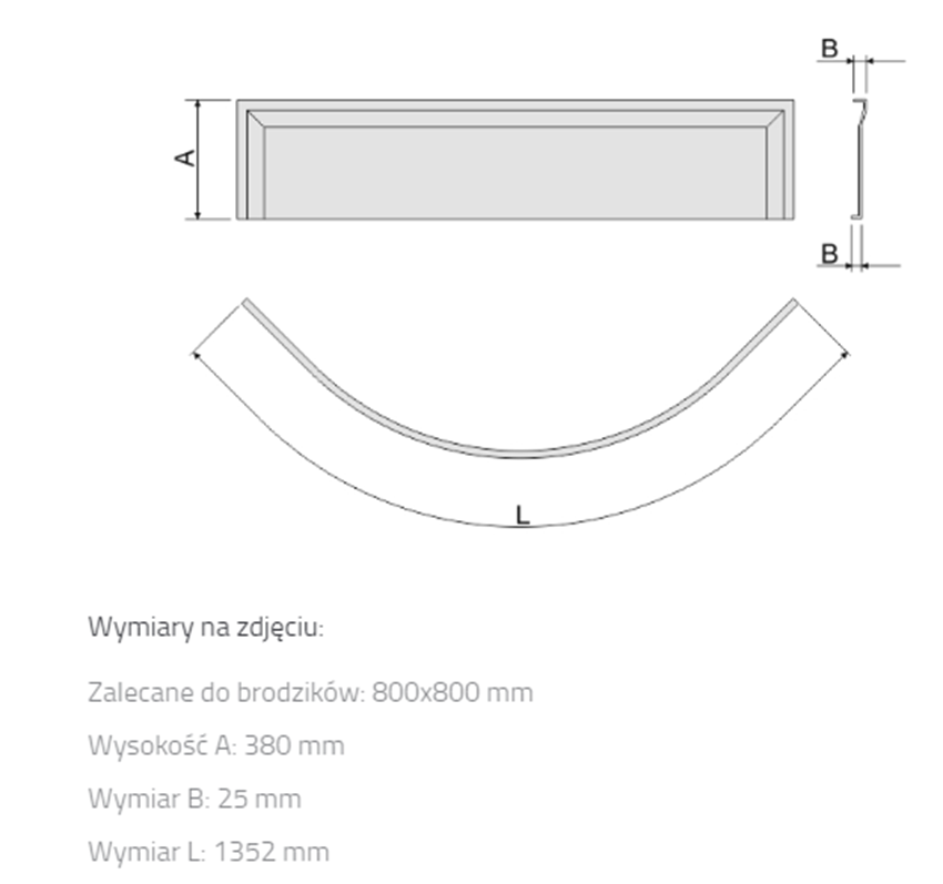 Obudowa do brodzika Sanplast Classic 625-010-0720-01-000 rys techniczny