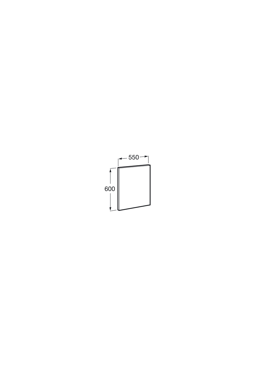 Lustro łazienkowe 55x4,5x60 cm Roca Cube rysunek techniczny