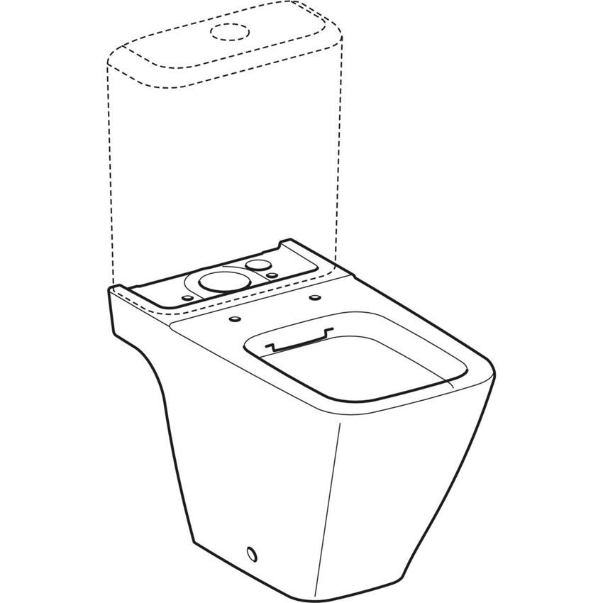 Miska WC stojąca Rimfree do spłuczki nasadzanej Geberit iCon Square rysunek