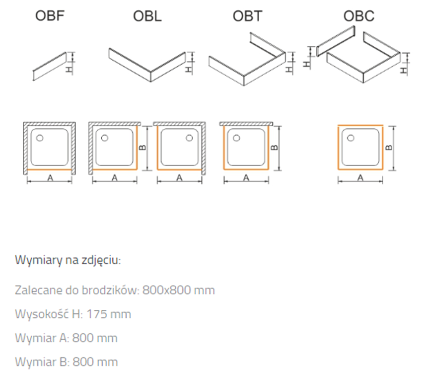 Obudowa do brodzika Sanplast OBL 625-403-1020-01-000 rys techniczny