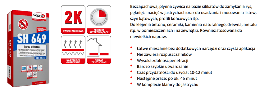 Żywica silikatowa Sopro SH 649 karta techniczna