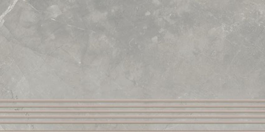 Płytka stopnicowa 29,8x59,8 cm Paradyż Ritual Grey Stopnica Prosta Nacinana Mat