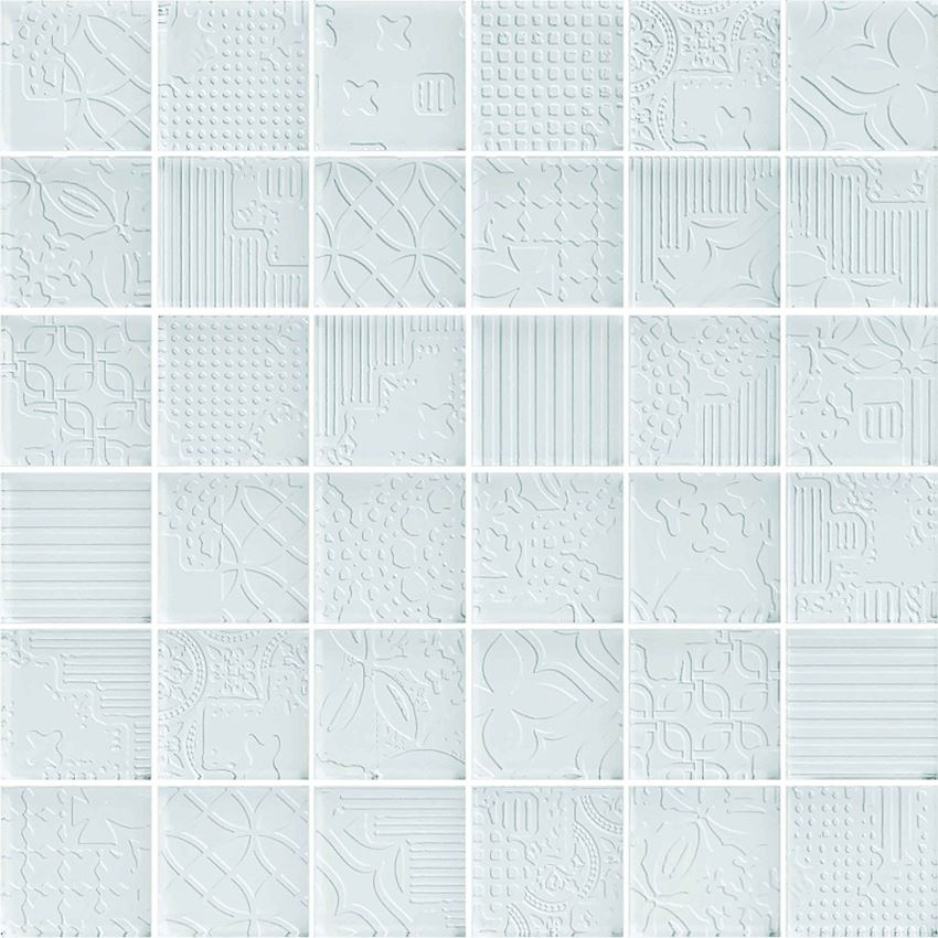 Mozaika 29,8x29,8 cm Paradyż Tel Awiv Bianco Mozaika Szklana K.4,8X4,8