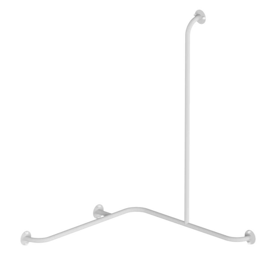 Poręcz dla niepełnosprawnych poziomo-pionowa lewa 80/80/110 cm biała Makoinstal Ekomed