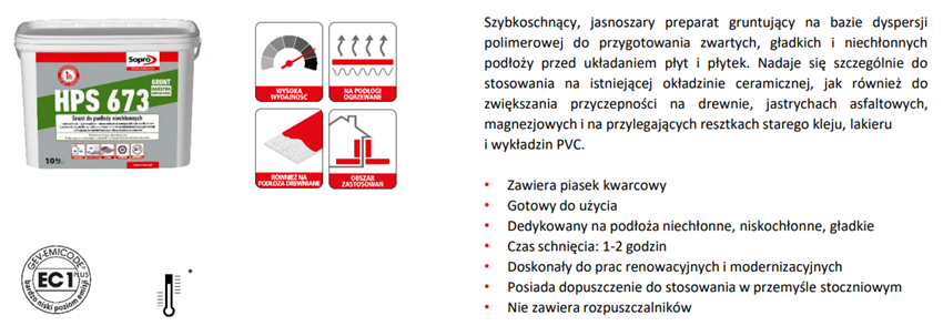 Podkład gruntujący Sopro HPS 673 karta techniczna