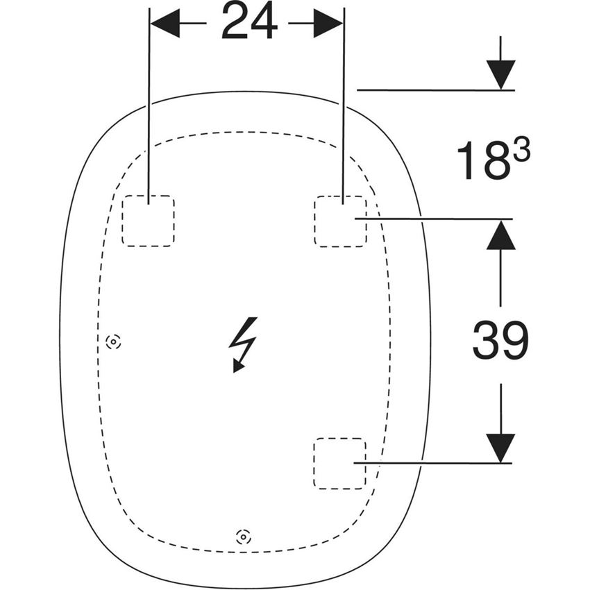 Lustro z pośrednim oświetleniem 60 cm Geberit Option Oval rysunek