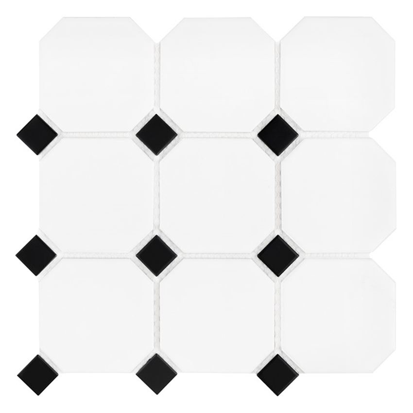 Mozaika gresowa 30x30 cm Dunin Arabesco Octagon White 95 matt
