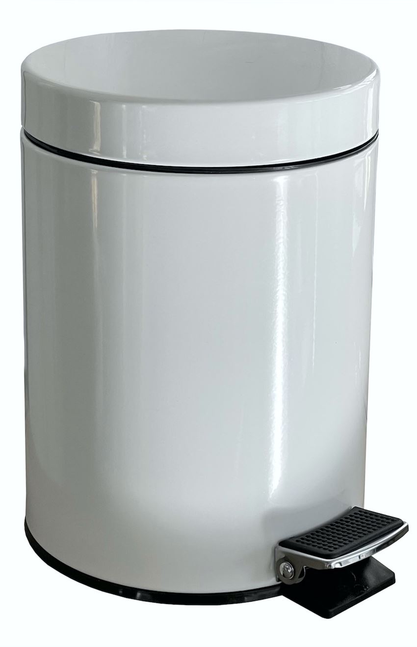 Kosz na śmieci pedałowy Standard 5l soft close biały połysk Stella