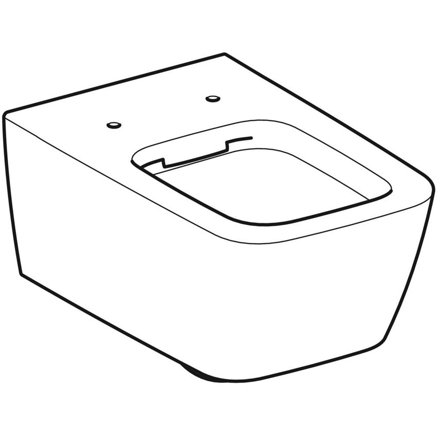 Miska WC wisząca Rimfree ukryte mocowania bez deski biała/KeraTect Geberit iCon Square rysunek