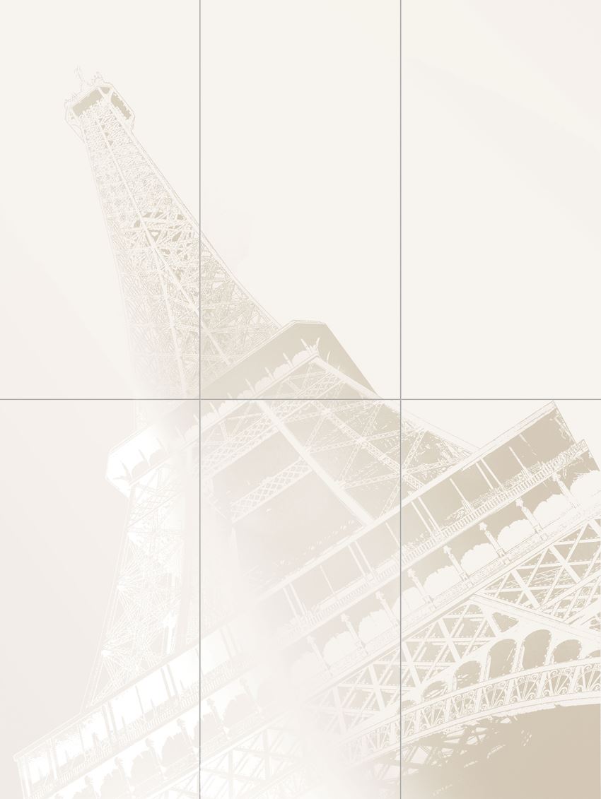 Obraz 6-elementowy 89,8x119,8 cm Tubądzin Tour Eiffel
