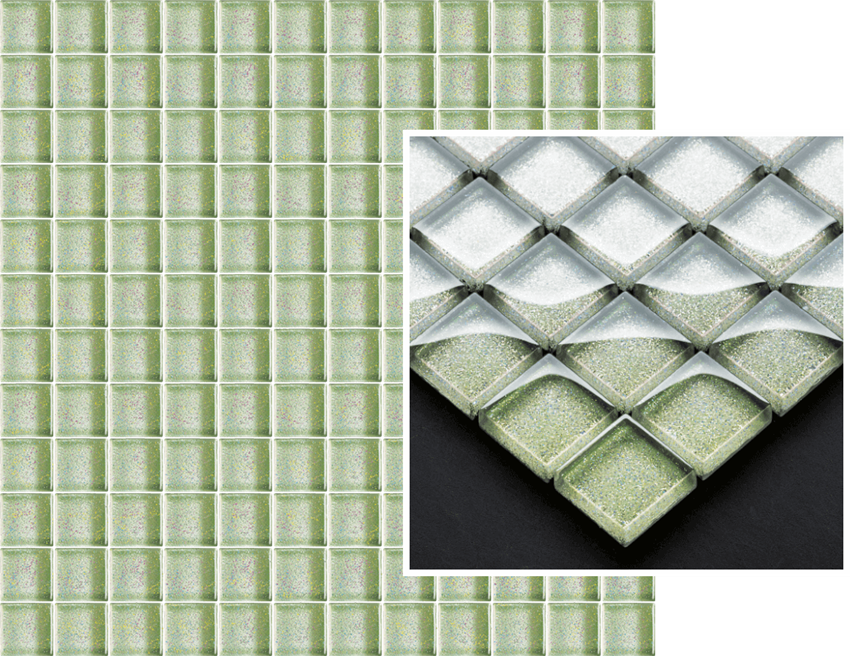 Mozaika szklana 29,8x29,8 cm Paradyż Uniwersalna Mozaika Szklana Verde Brokat