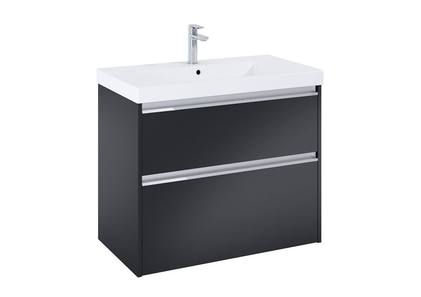 Szafka łazienkowa 80 cm z 2 szufladami czarny mat Roca Gap Pro