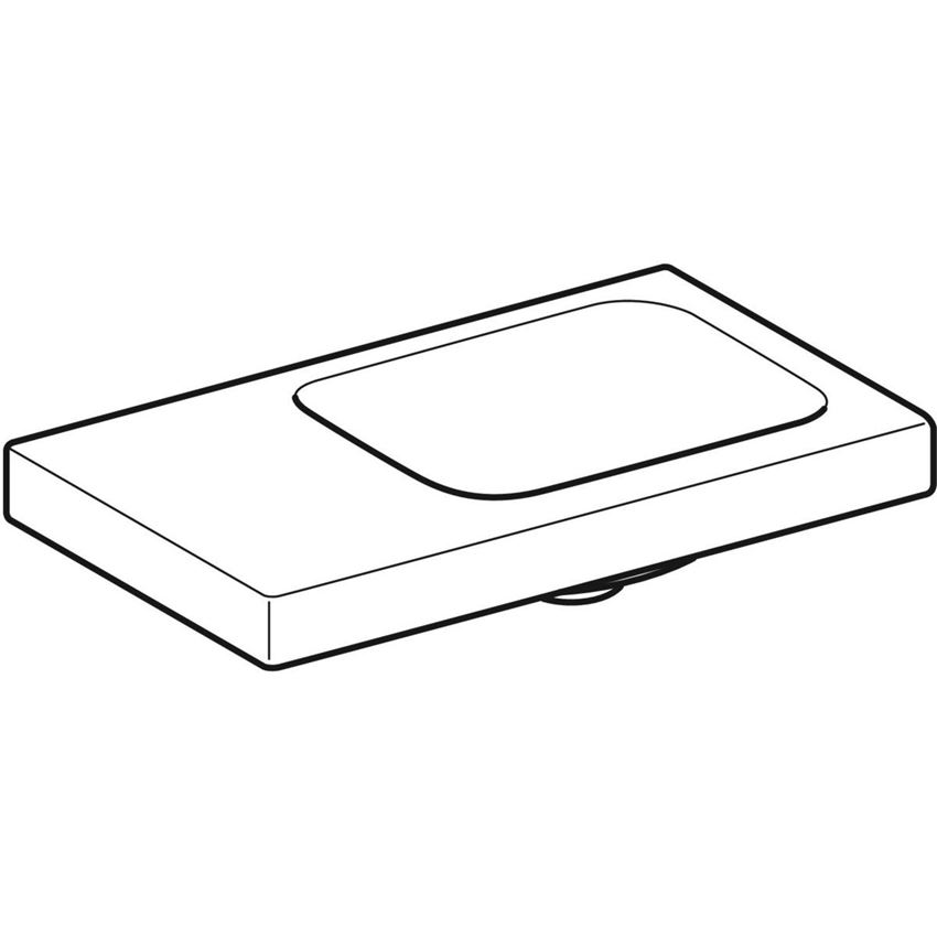 Umywalka ścienna kompaktowa bez otworu na baterię bez przelewu 53 cm Geberit iCon Light  rysunek
