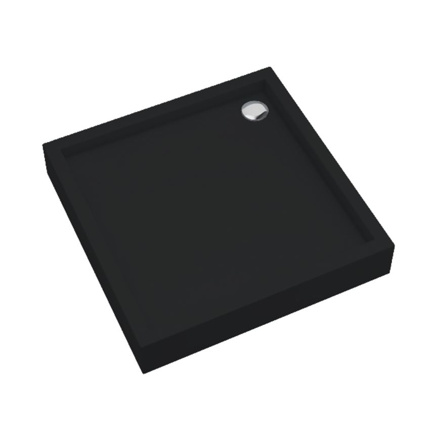 Brodzik kwadratowy 90x90 cm czarny matowy Schedpol Medium Black Mat