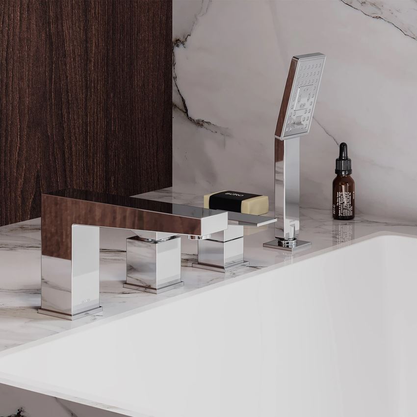 Bateria wannowa 4-otworowa chrom połysk Omnires Fresh