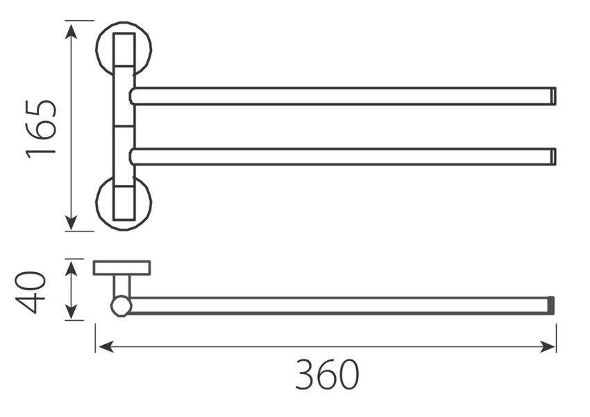 Wieszak na ręcznik Ferro Grace AC16 rys techniczny