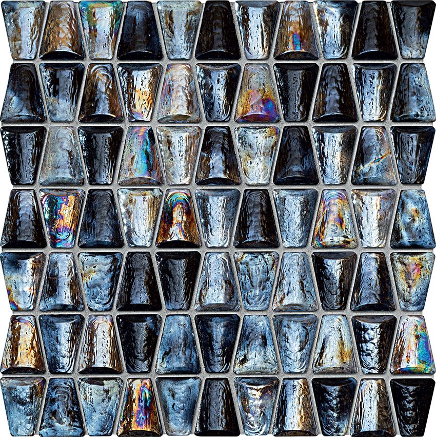 Mozaika 30,6x30,4 cm Tubądzin Elements Drops Glass Grey
