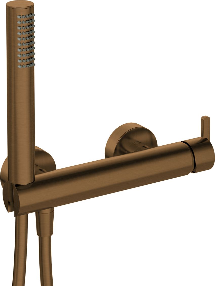 Bateria prysznicowa z zestawem prysznicowym brąz szczotkowany Deante Silia