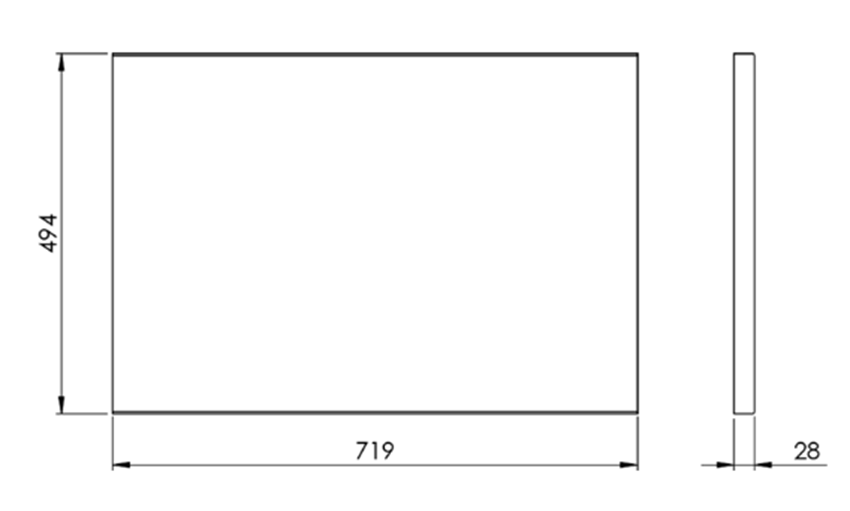 Blat łazienkowy Elita MDF 169055 rys techniczny