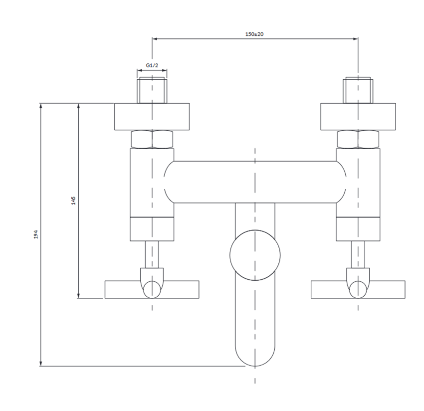 Bateria wannowa chrom połysk Omnires Modern rysunek