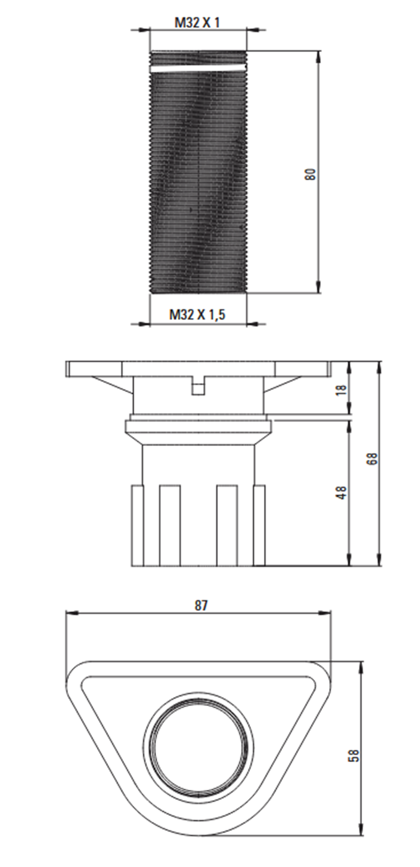 Bateria bidetowa Deante Silia Hexa rysunek