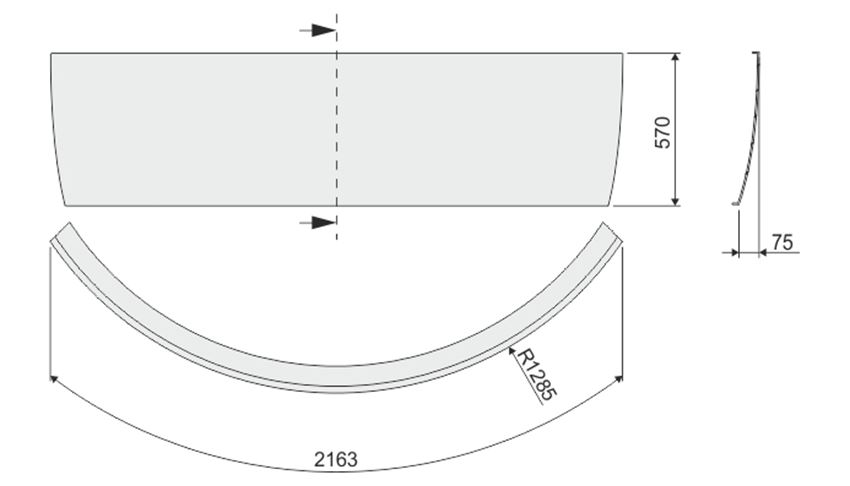 Obudowa do wanny 135x135 cm biała Sanplast Free Line rysunek