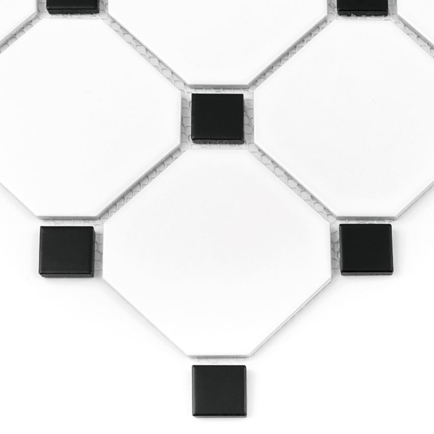 Mozaika gresowa 30x30 cm Dunin Arabesco Octagon White 95 matt