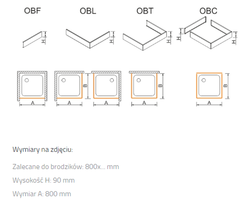 Obudowa brodzika Sanplast OBF 625-400-0300-01-000 rys techniczny