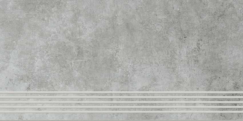 Płytka stopnicowa 29,8x59,8 cm Paradyż Scratch Grys Półpoler
