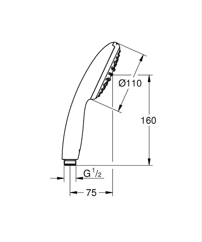 Słuchawka prysznicowa 1 strumień chrom Grohe Tempesta 110 rysunek