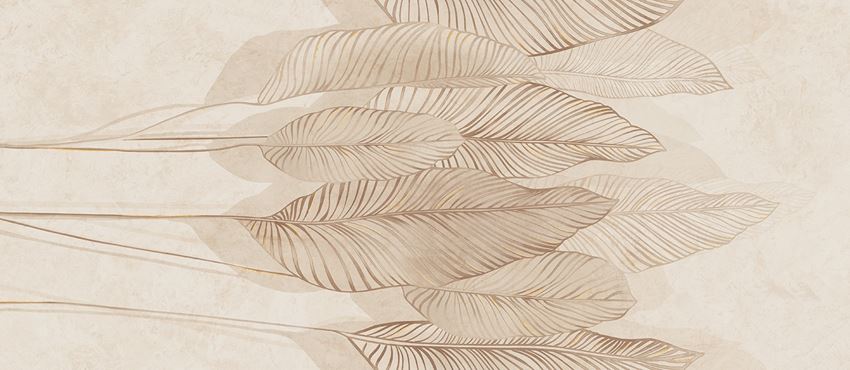 Dekor gresowy 119,8x274,8 cm Tubądzin Mild Clay Leaves