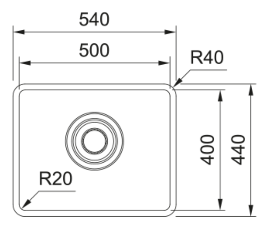 Zlew stalowy Franke Maris Quiet MQX 110-50 122.0694.477 rys techniczny