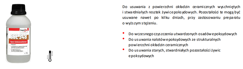 Preparat do czyszczenia żywicy epoksydowej Sopro ESE 548 karta techniczna