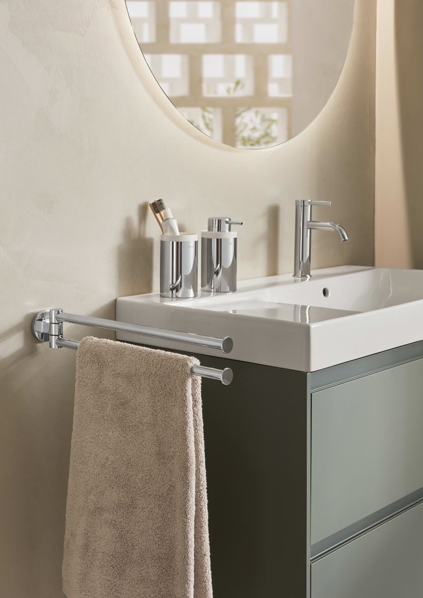 Wieszak punktowy dwuramienny ścienny 40 cm chrom Roca Hotels